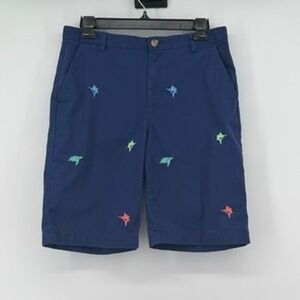 Vineyard Vines‎ Kids Boys Size 18 Navy Embroidered Sword Fish and Turtle Shorts